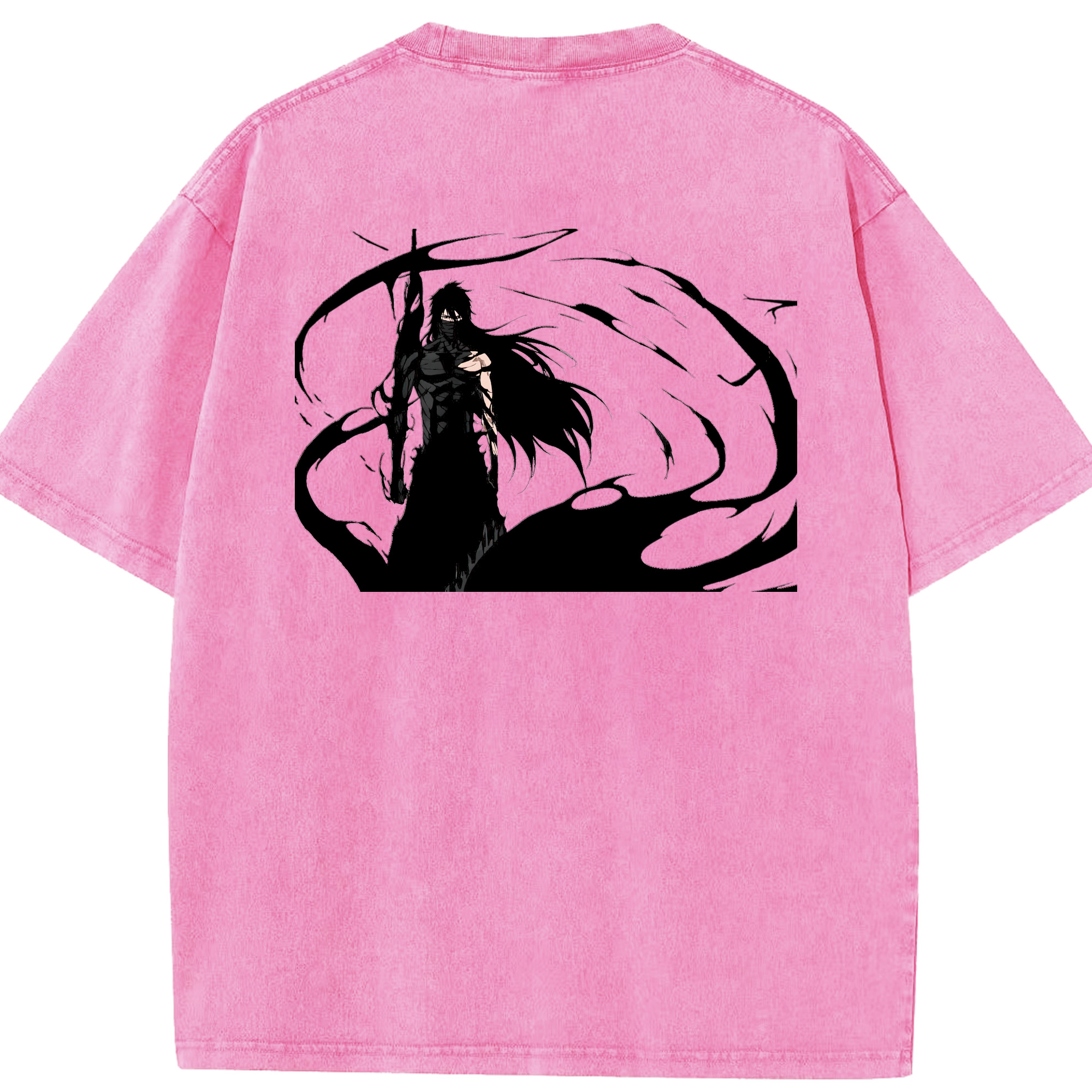 （画像用） ブリーチ 黒崎一護（くろさき いちご）BLEACH Kurosaki Ichigo 綿100% ヴィンテージ風 半袖Tシャツ（背面プリント）